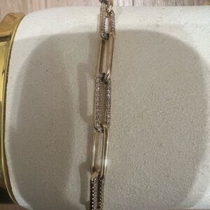 Elegant Diamond and Gold Chain Bracelet
